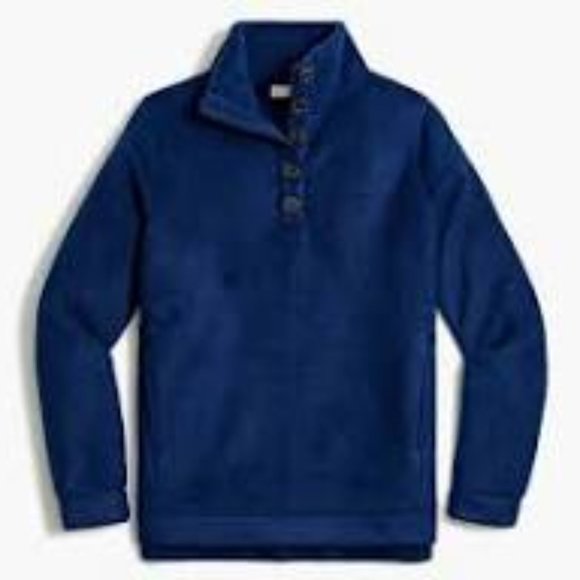 J. Crew Factory Sherpa Button-Front Tunic in Antique Navy - Picture 1 of 12